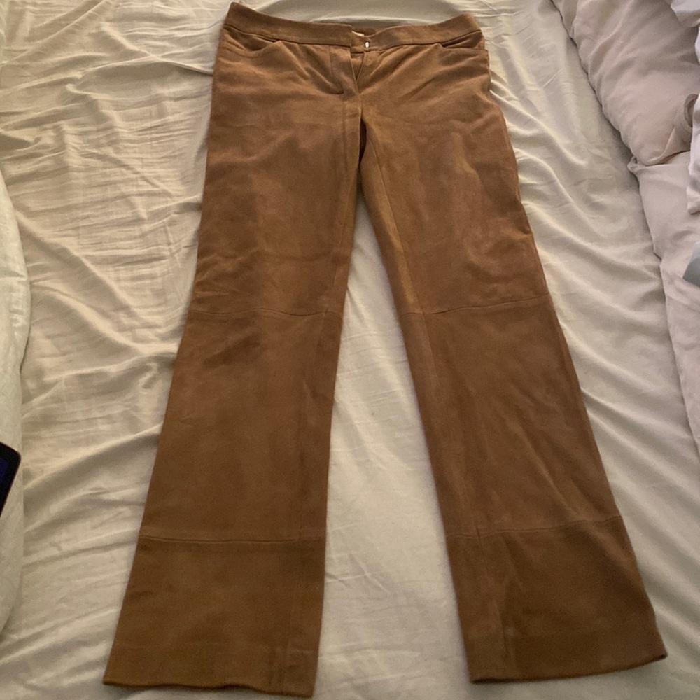 Genuine ‘S MaxMara brown suede trousers real Italian fashion